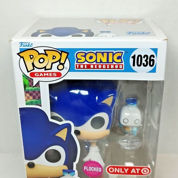 Funko Pop! Games Sonic the Hedgehog & Hero Chao 1036 Vinyl Figures Flocked NEW - Picture 7 of 16